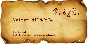 Valter Ádám névjegykártya