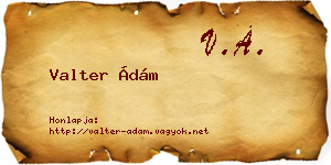 Valter Ádám névjegykártya
